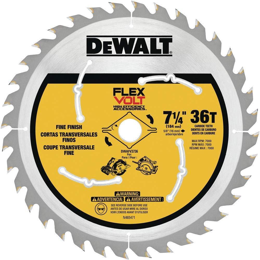 imageDEWALT Circular Saw Blade 7 14 Inch 60 Tooth Wood Cutting DWAFV376036Tooth