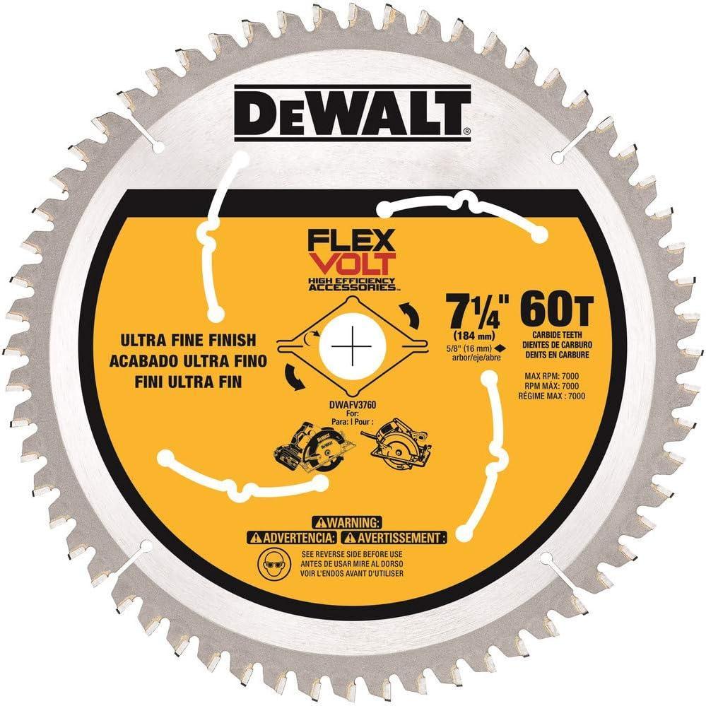imageDEWALT Circular Saw Blade 7 14 Inch 60 Tooth Wood Cutting DWAFV376060Tooth