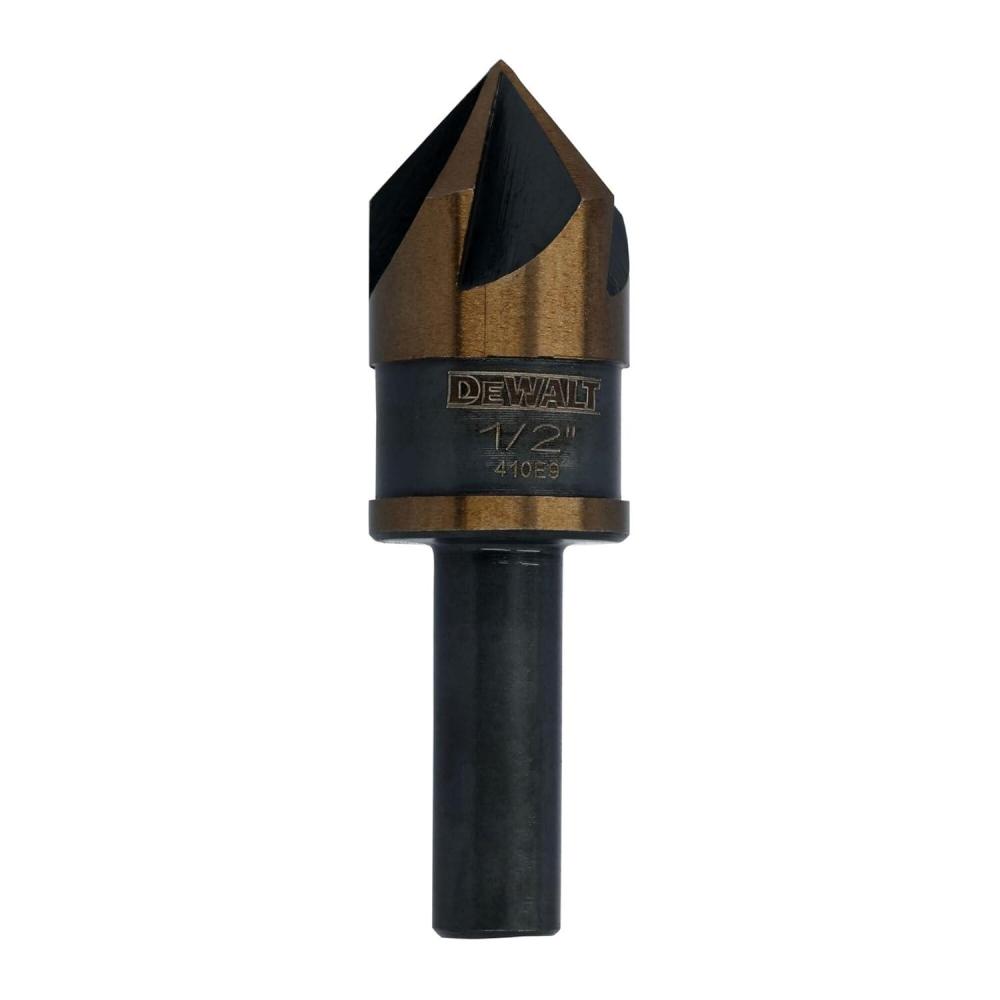 imageDEWALT Countersink Drill Bit 12 in High Speed Steel Countersink Bit for Wood Metal Plastic 82 Degrees Gold and Black DWAMDB32CS