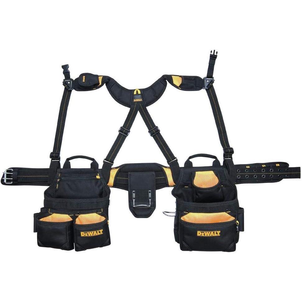 imageDEWALT DG5617 20Pocket Pro Framers Combo Apron Tool Belt and Yokestyle Suspenders BlackPockets On Suspenders