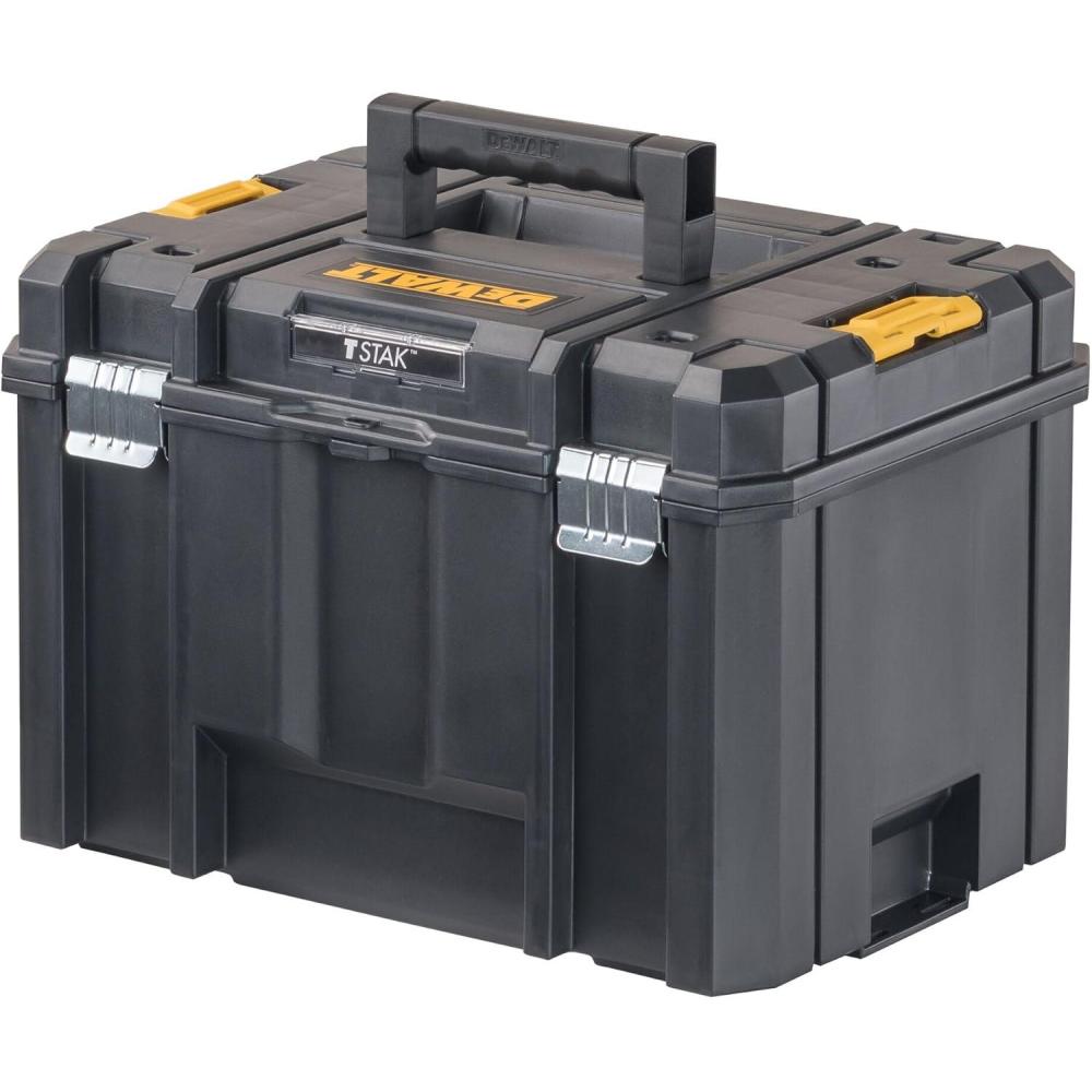 imageDEWALT TSTAK Tool Box Extra Large Design Removable Tray for Easy Access to Tools Water and Debris Resistant DWST17806
