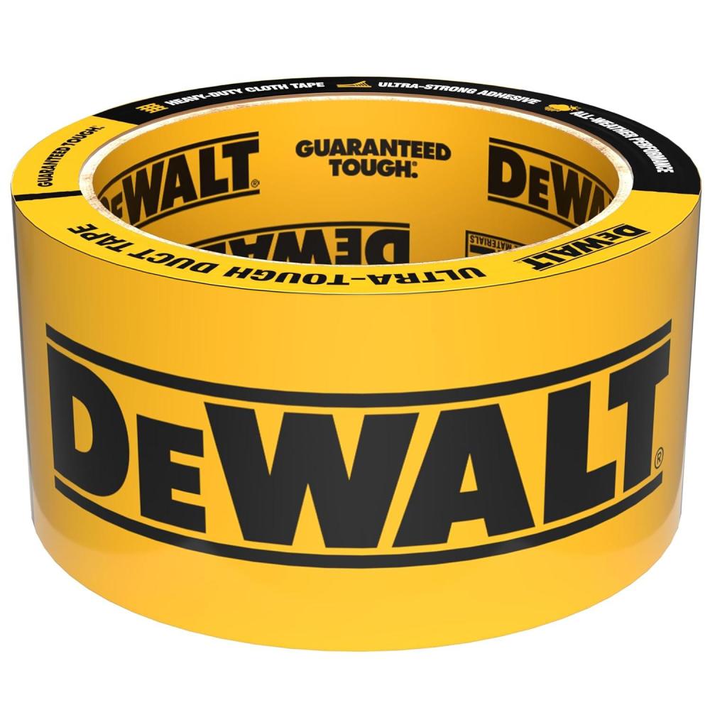 imageDEWALT Ultra Tough Duct Tape 188 in x 30 yd Heavy Duty Ultra Strong Aggressive Adhesive AllWeather Single Roll Black10yard Single Roll