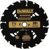 imageDEWALT 714 Circular Saw Blade for Pressure Treated and Wet Lumber ATB Thin Kerf 58 and Arbor 20Tooth DW3174  Black