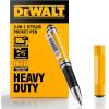 imageDEWALT Heavy Duty 3in1 Mini Stylus Pocket Pen Tablet Pens for iPad EDC Touch Screen Pens Ballpoint wTouchscreen Tip Keypad Tip Compatible iPhone Stylus Pen Extra Ink Cartridge Gifts for Dad