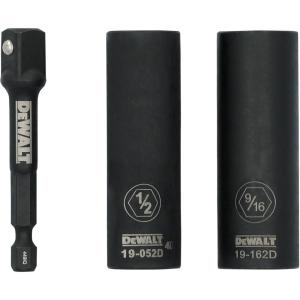 DEWALT 3/8 Socket Set, 6 Pcs Metric Impact Socket Set, 6 point, 10 mm to 19 mm, Includes 1/4 inch Adapter, for Cordless and Corded Impact Drivers and Wrenches (DWAFSMSET6)(3 Pc SAE)