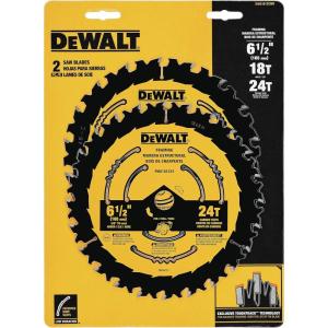 DEWALT Circular Saw Blade, 6 1/2 Inch, 18 & 24 Tooth, Wood Cutting (DWA1612CMB)(New)