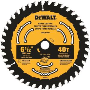 DEWALT Circular Saw Blade, 6 1/2 Inch, 40 Tooth, Framing (DWA161240)(One Size)
