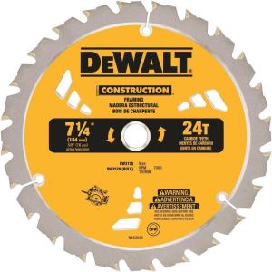 DEWALT Circular Saw Blade, 7 1/4 Inch, 24 Tooth, Framing (DW3178)