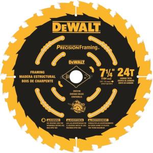 DEWALT Circular Saw Blade, 7 1/4 Inch, 24 Tooth, Framing (DW3599B10)(1 Count (Pack of 1))