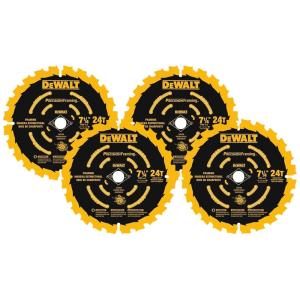 DEWALT Circular Saw Blade, 7 1/4 Inch, 24 Tooth, Framing (DW3599B10)(1 Count (Pack of 4))
