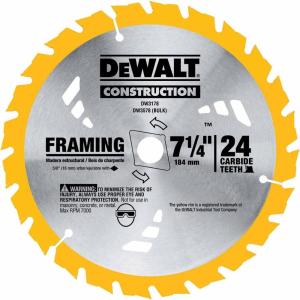 DEWALT Circular Saw Blade, 7 1/4 Inch, 24 Tooth, Wood Cutting (DWA171424B10), 10 Count (Pack of 1)(Old Model)