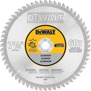 DEWALT Circular Saw Blade, 7 1/4 Inch, 48 Tooth, Aluminum Cutting (DWA7761)(60-Tooth)
