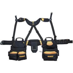 DEWALT DG5617 20-Pocket Pro Framer’s Combo Apron Tool Belt and Yoke-style Suspenders Black(Pockets On Suspenders)