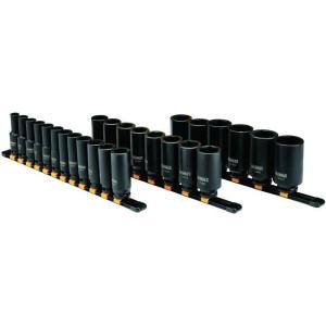 DEWALT Deep Impact Socket Set, 1/2 in Drive SAE, 6 PT, 19 Piece (DWMT19239)(Metric)