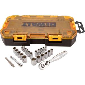 DEWALT Drive Socket Set, SAE/Metric, 1/4-Inch Drive, 25-Piece (DWMT73805)