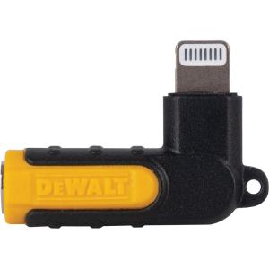 DEWALT Heavy Duty 3.5mm to Lightning Adapter, 90Degree L Connector Female to 3.5mm Male Headphone Jack Adapter for iPhone, Compatible Lightning to 3.5 mm Headphone Jack Adapters, Adapts Legacy Devices