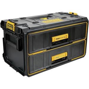 DEWALT ToughSystem Tool Box, 2.0 Two-Drawer, 21.8in. (DWST08320)(Black  Yellow)