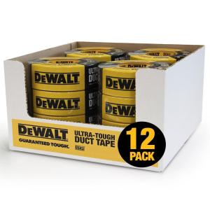 DEWALT Ultra Tough Duct Tape, 1.88 in x 30 yd, Heavy Duty, Ultra Strong, Aggressive Adhesive, All-Weather, Single Roll, Black(1.88 in x 30 yd)
