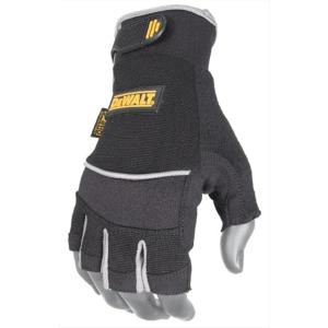 DeWalt DPG230L Technicians Fingerless Synthetic Leather Glove, Black, Large(Large (Pack of 1))