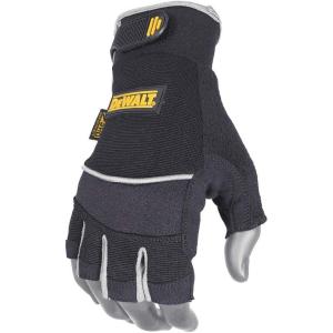 DeWalt DPG230L Technicians Fingerless Synthetic Leather Glove, Black, Large(Medium)