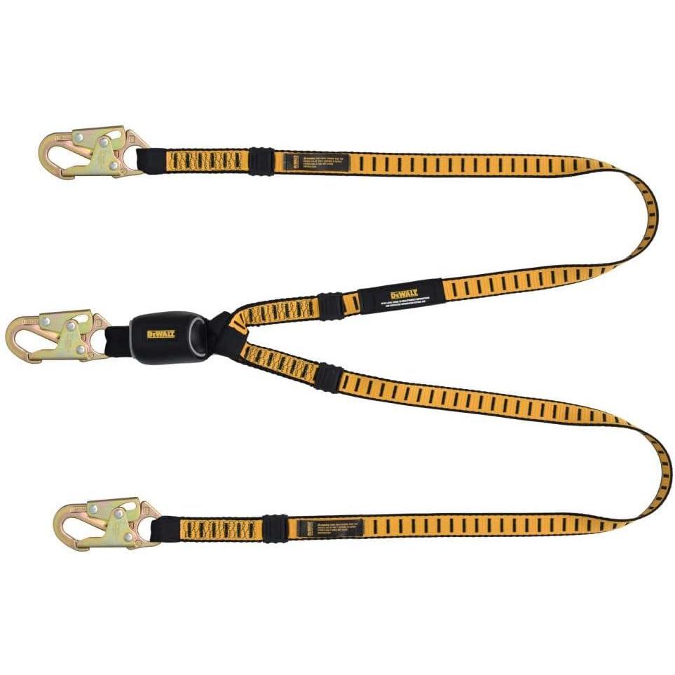 imageDEWALT 6 Ft Lanyard Single External Absorber Snap Hooks on Both Ends Fall Arrest Protection OSHA ANSI CompliantTwin  External Absorber  with Snap Hooks on Both Ends