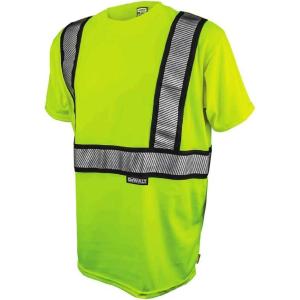 DEWALT DST911-L Class 2 Modacrylic Fr T-Shirt, Hi-Viz Green, Large