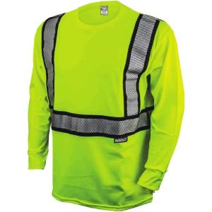 DEWALT DST921-M Class 2 Modacrylic Fr Long sleeve T-Shirt, Hi-Viz Green, Medium