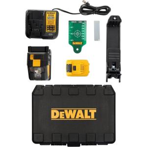 DEWALT 12V MAX Laser Level, 5 Spot Laser and Cross Line Laser, Green, Battery and Charger Included (DW0825LG)(5 Spot Cross Line Laser)