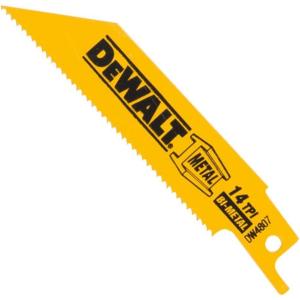 DEWALT Reciprocating Saw Blades, Straight Back, 4-Inch, 14 TPI, 5-Pack (DW4807)