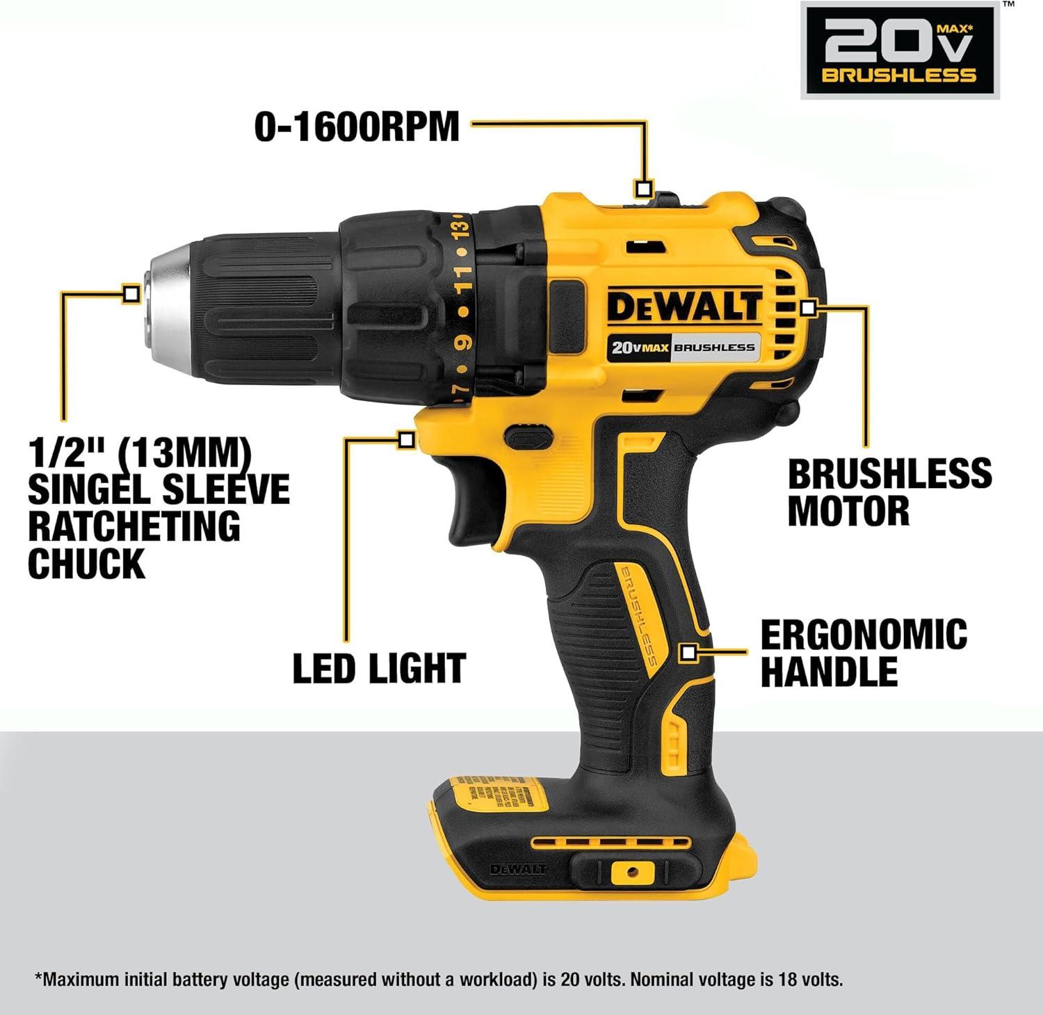 imageDEWALT 20V MAX Cordless Drill Driver and Circular Saw Combo Kit with 2 x 2 Ah Batteries and Charger Contractor Bag DCK252D2