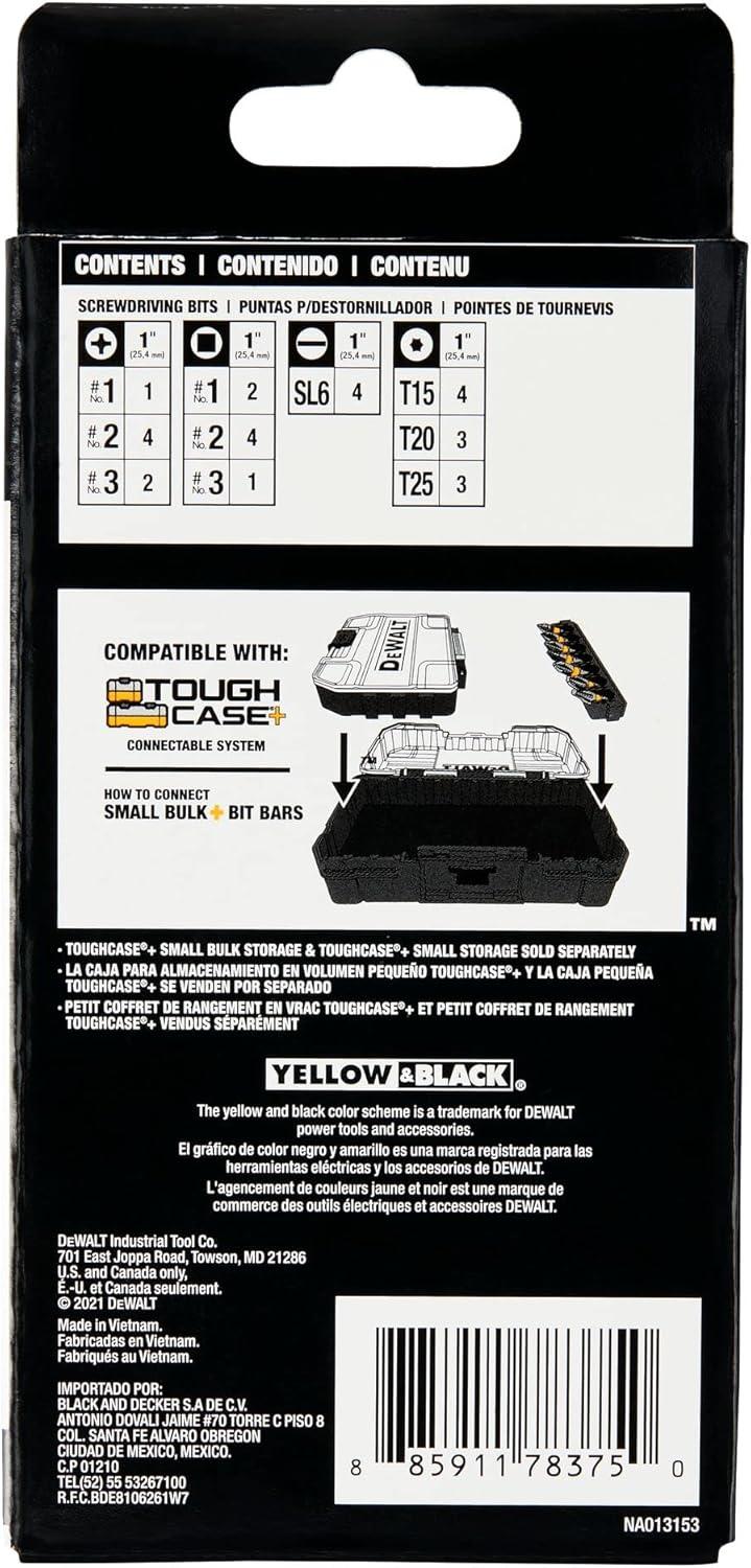 imageDEWALT BYTC Flex Torq Set 2 Phillips8 Slotted Set Shank Screwdriver Bit Set Screwdriver 19Piece DWABYTFT19Build Your Own Option 3 28 pc