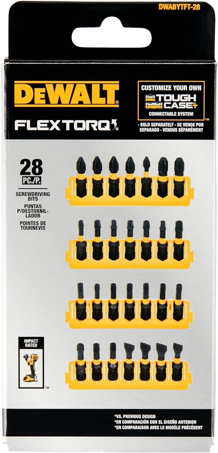 imageDEWALT BYTC Flex Torq Set 2 Phillips8 Slotted Set Shank Screwdriver Bit Set Screwdriver 19Piece DWABYTFT19Build Your Own Option 3 28 pc