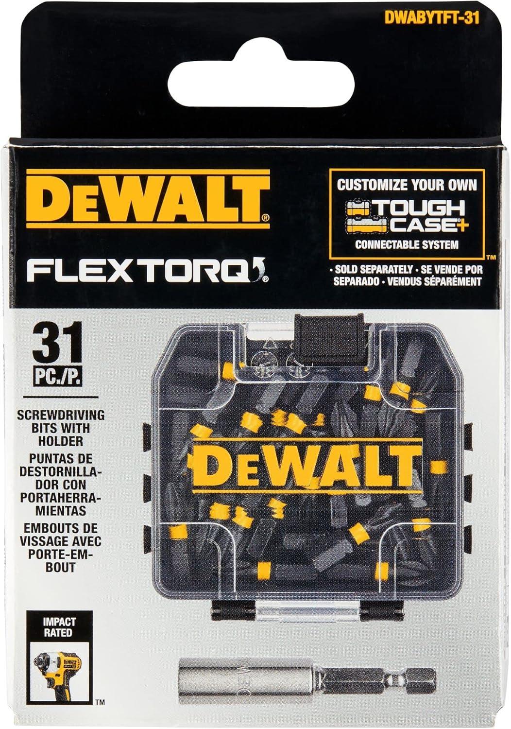 imageDEWALT BYTC Flex Torq Set 2 Phillips8 Slotted Set Shank Screwdriver Bit Set Screwdriver 19Piece DWABYTFT19Build Your Own Option 4 31 pc