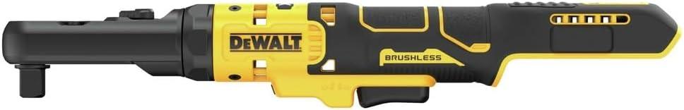 imageDEWALT 20V MAX XR Cordless Ratchet Set 38 and 12 Sealed Head Ratchet Battery and Charger Included DCF510GE1Bare Tool Only