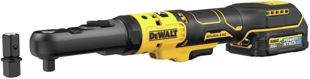 imageDEWALT 20V MAX XR Cordless Ratchet Set 38 and 12 Sealed Head Ratchet Battery and Charger Included DCF510GE1Kit with Battery