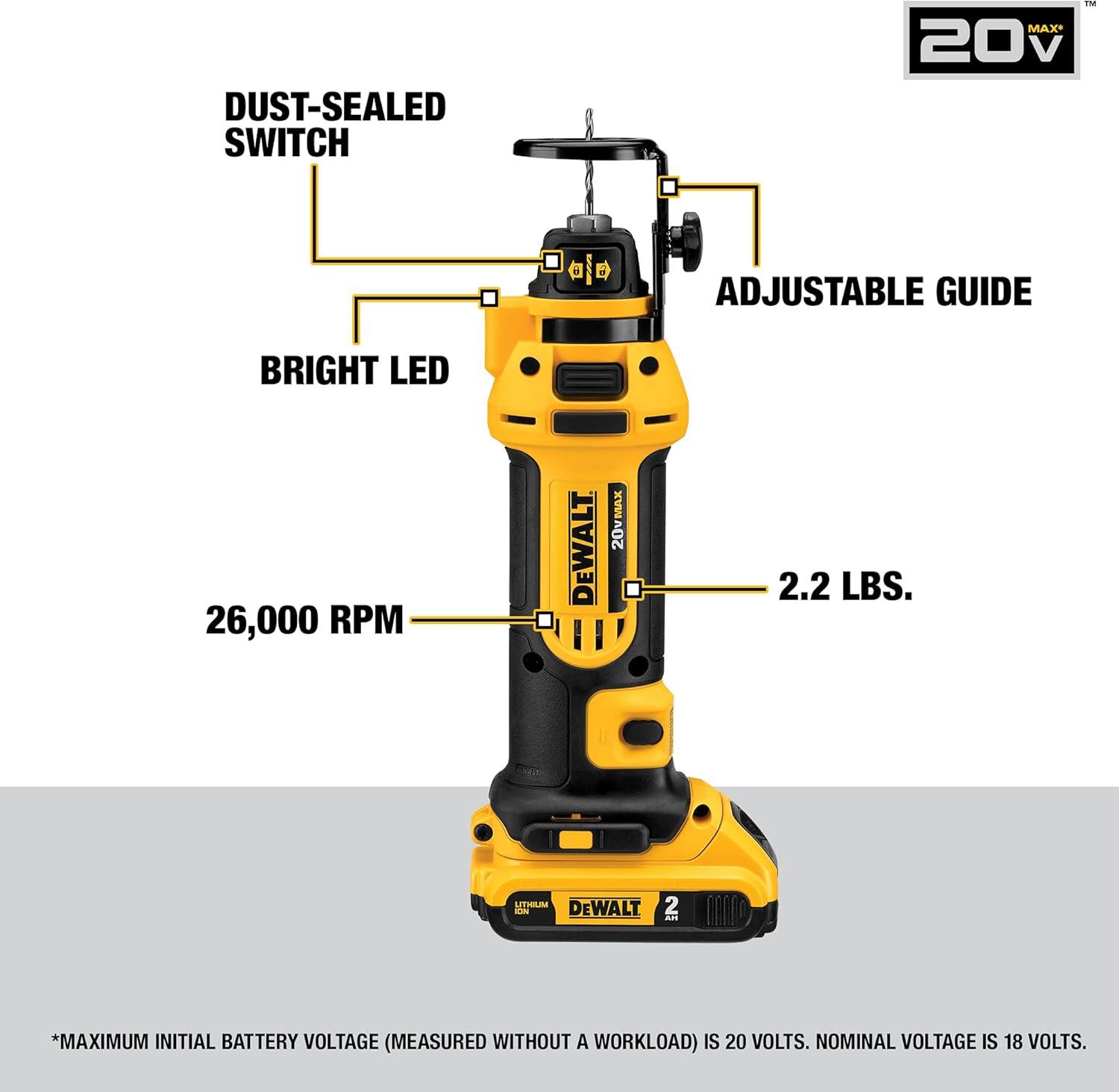 imageDEWALT 20V MAX Drywall CutOut Tool Kit DCS551D2CutOut Tool Kit Only