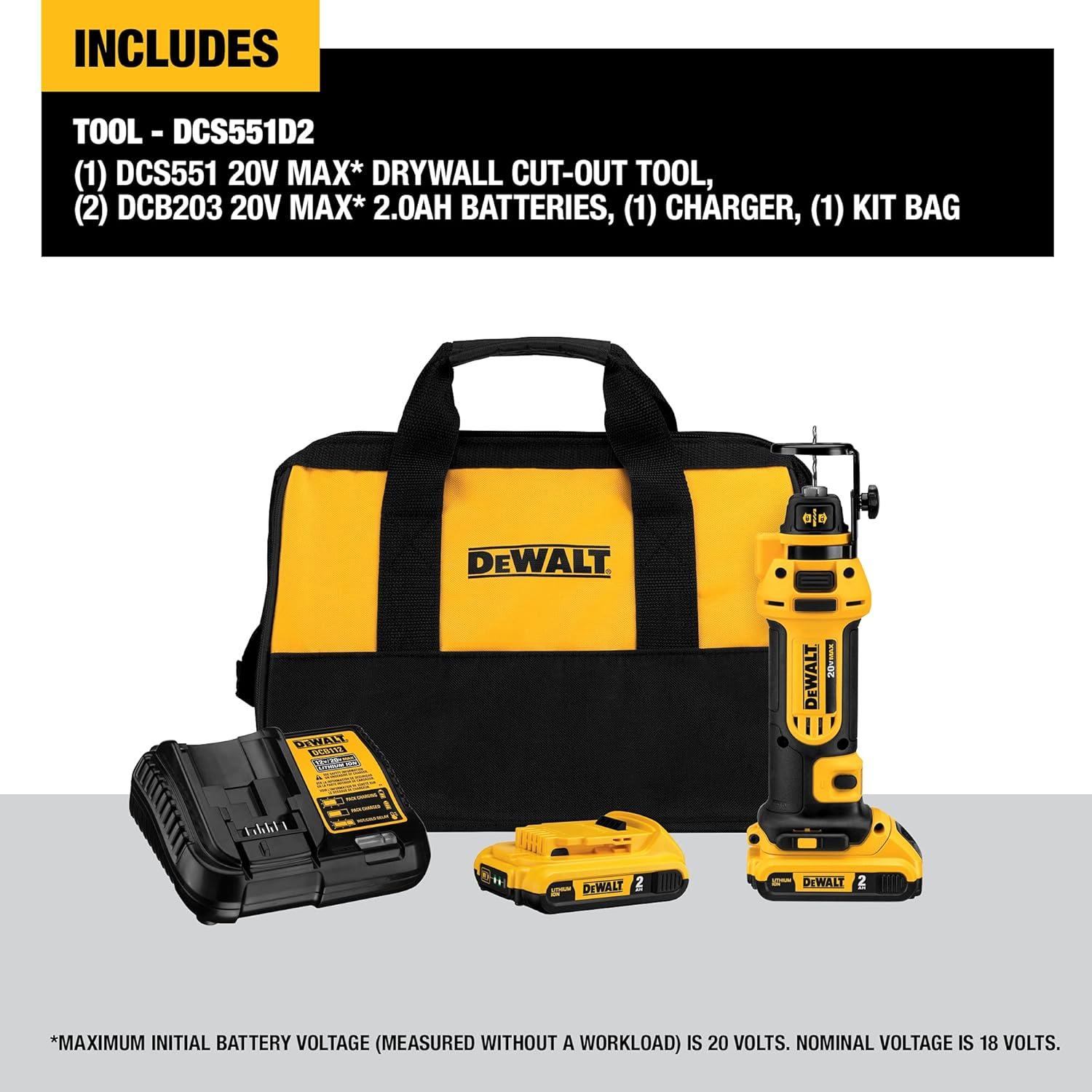 imageDEWALT 20V MAX Drywall CutOut Tool Kit DCS551D2CutOut Tool Kit Only