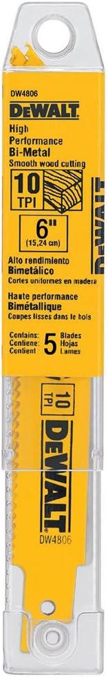 imageDEWALT DWA4179 9Inch Reciprocating Saw Blades 10TPI Demolition 5Pack DWAR9606Inch 10 TPI 5Pack