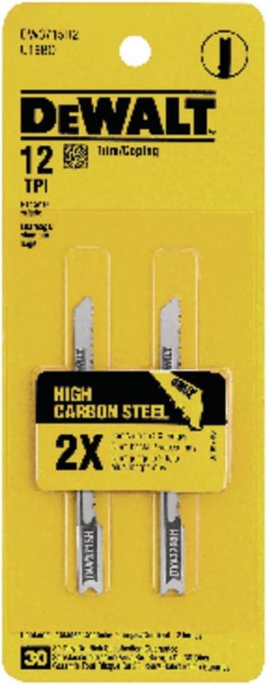 imageDEWALT DW3715H2 3Inch 12TPI Scrolling High Speed Steel UShank Woodcutting Jig Saw Blade 2Pack2Pack