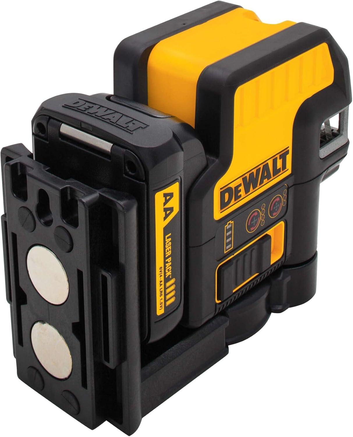 imageDEWALT 12V MAX Laser Level 5 Spot Laser and Cross Line Laser Red AA Battery Starter Pack Included DW0825LR