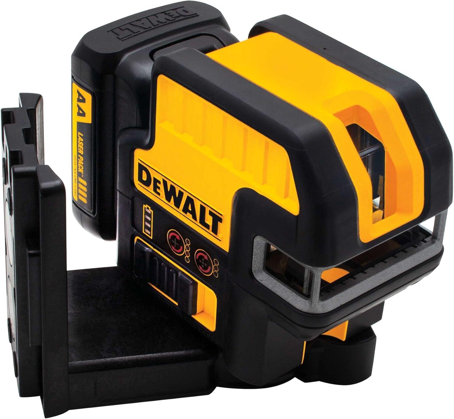 imageDEWALT 12V MAX Laser Level 5 Spot Laser and Cross Line Laser Red AA Battery Starter Pack Included DW0825LR