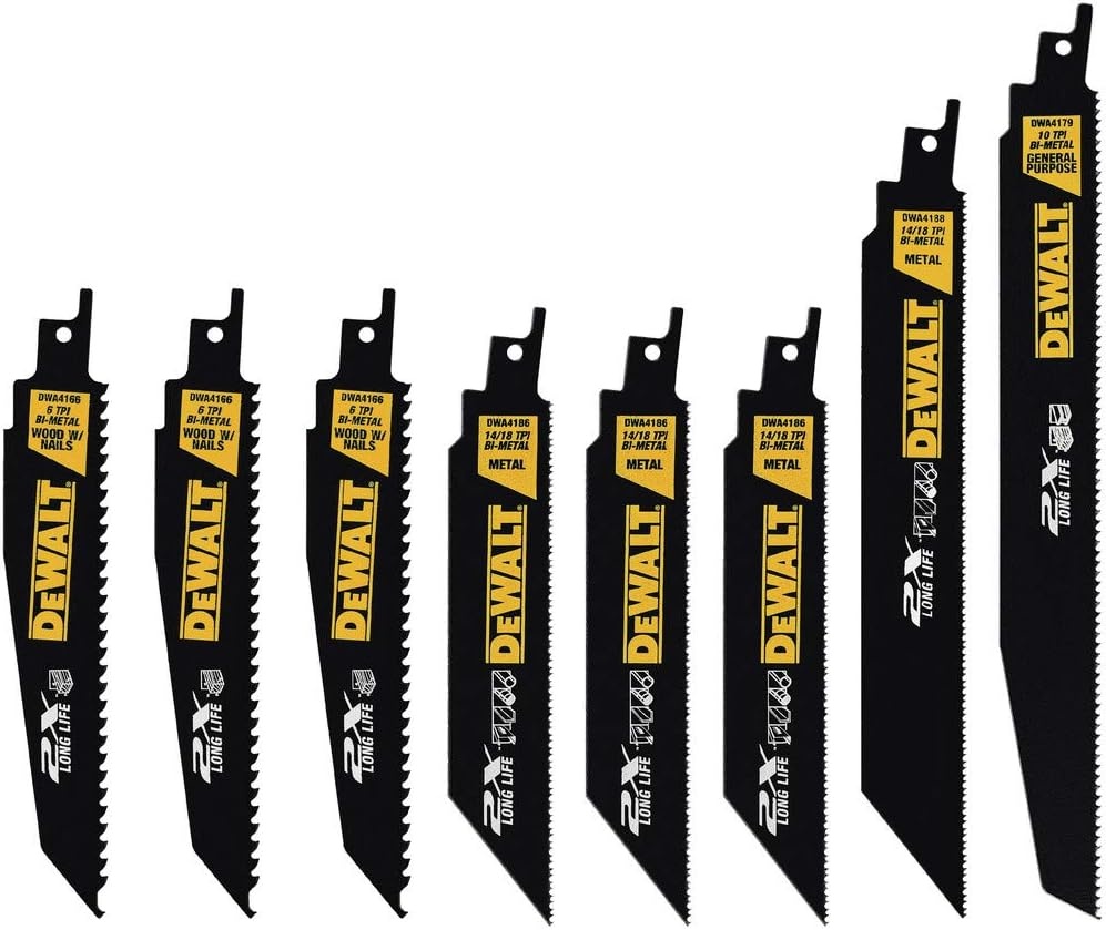 imageDEWALT 9Inch Reciprocating Saw Blades 6 TPI Demolition 5 Pack DWA41698piece 2X Set