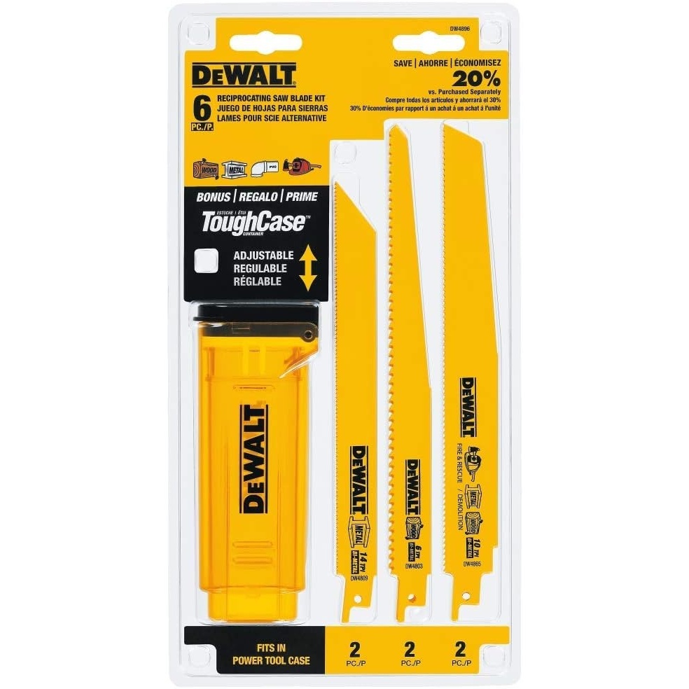 imageDEWALT 9Inch Reciprocating Saw Blades 6 TPI Demolition 5 Pack DWA41696piece Set