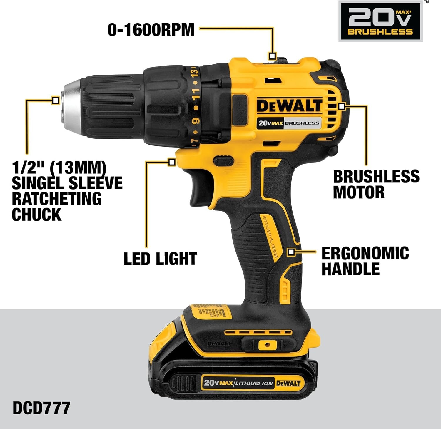 imageDEWALT 20V MAX 3Tool Brushless Power Tool Set Includes 12 Cordless Drill14 Impact Driver Oscillating Tool 3 Batteries and a Charger Extended Runtime Lightweight DCK360D33 Tools 3 Batteries
