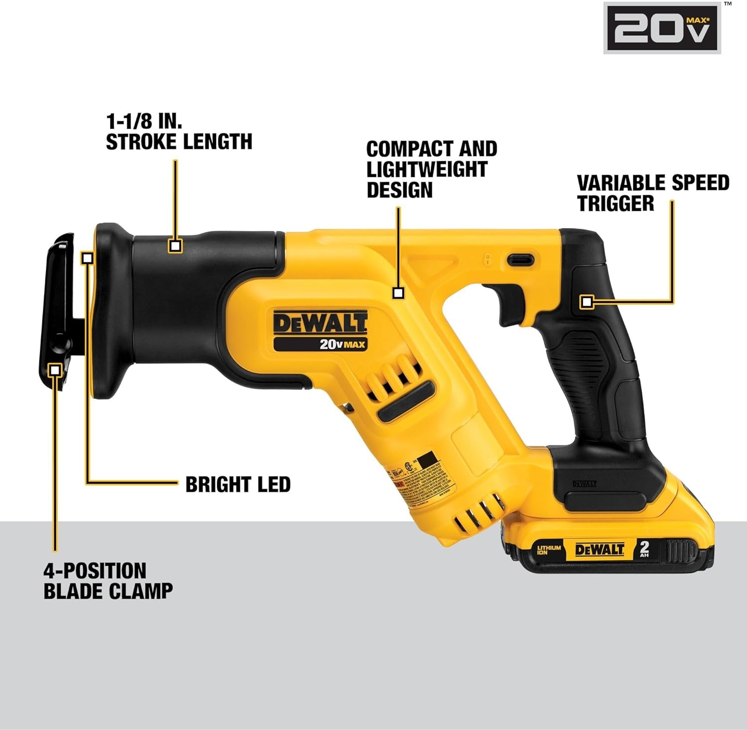 imageDEWALT 20V MAX 5Tool Power Tools Combo Kit Includes 12 Cordless Drill14 Impact Driver Reciprocating Saw Circular Saw Oscillating Tool 5Ah Battery and Charger DCK540D1NEW 20V MAX 5pc Tool Kit