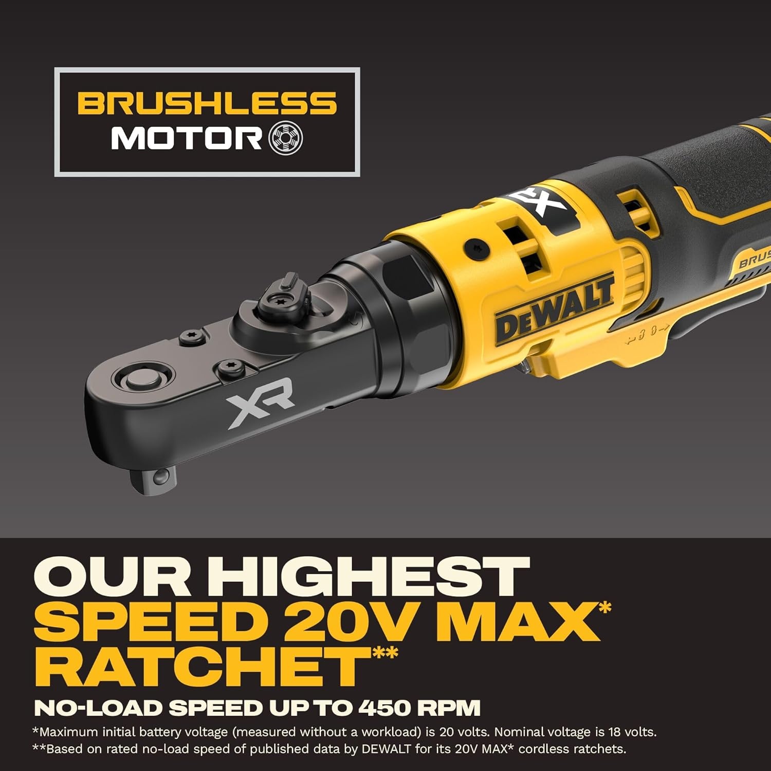 imageDEWALT 20V MAX XR Brushless 14 in amp 38 in Sealed Head Ratchet Tool Only DCF520B