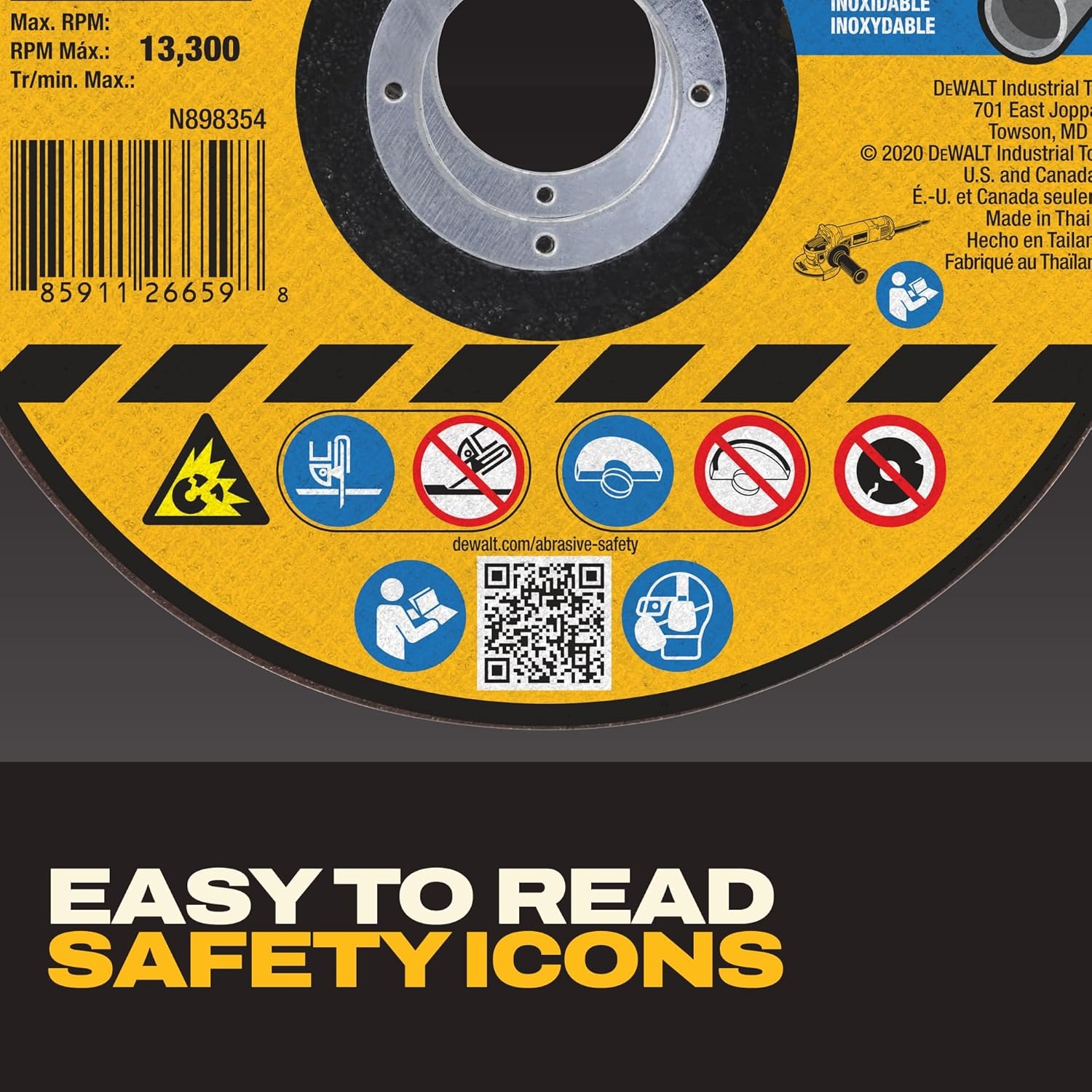 imageDEWALT 412 In x 045 in Aluminum Oxide Bonded Abrasive Cut Off Blade with 78 in Arbor 15 Pack General Purpose Cutting Wheels DWA8051B15