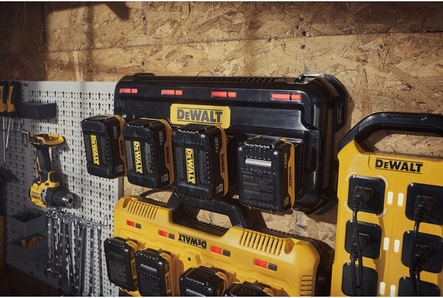 imageDEWALT Battery Charger 12V MAX 20V MAX FLEXVOLT 20V60V MAX 4 Amp Fast Charger Multiport Simultaneous Charging Station DCB1404