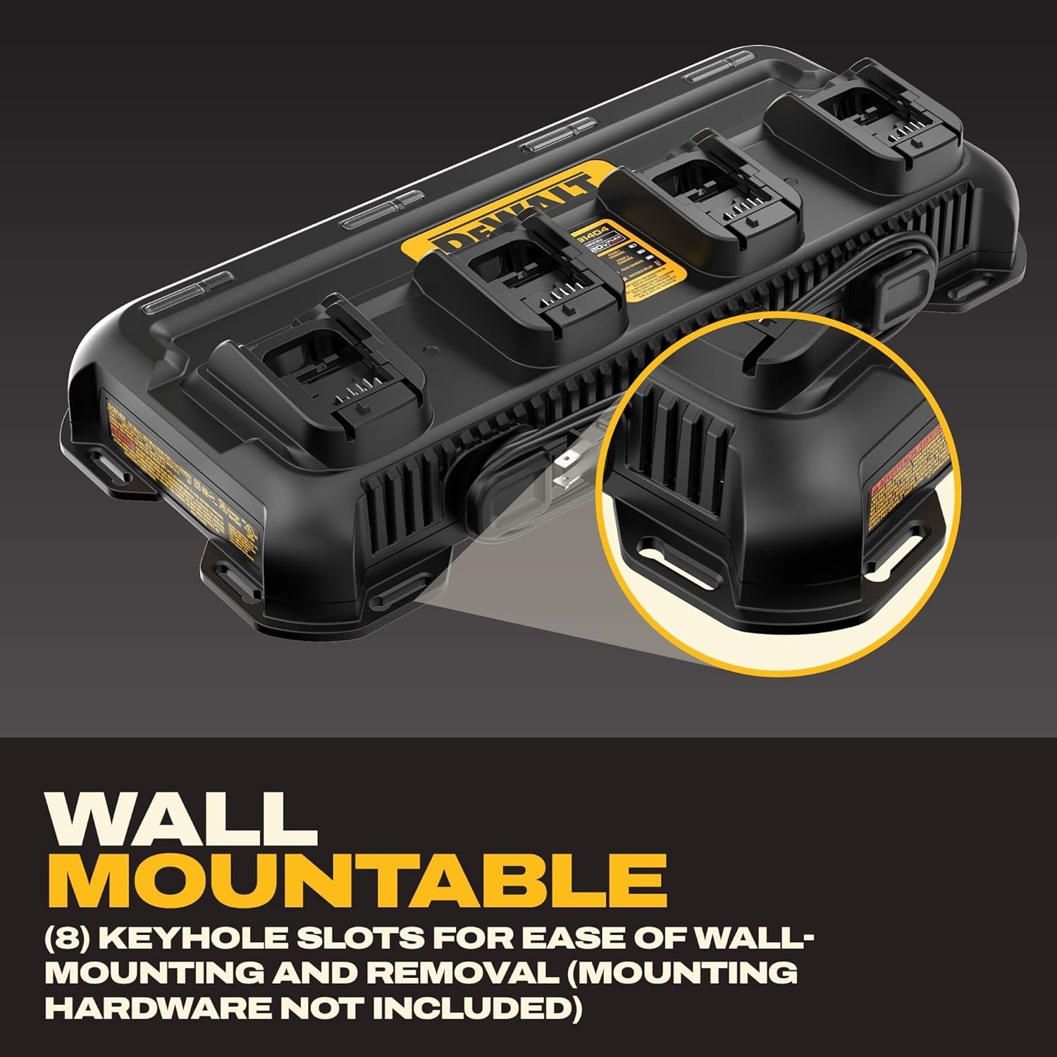imageDEWALT Battery Charger 12V MAX 20V MAX FLEXVOLT 20V60V MAX 4 Amp Fast Charger Multiport Simultaneous Charging Station DCB1404