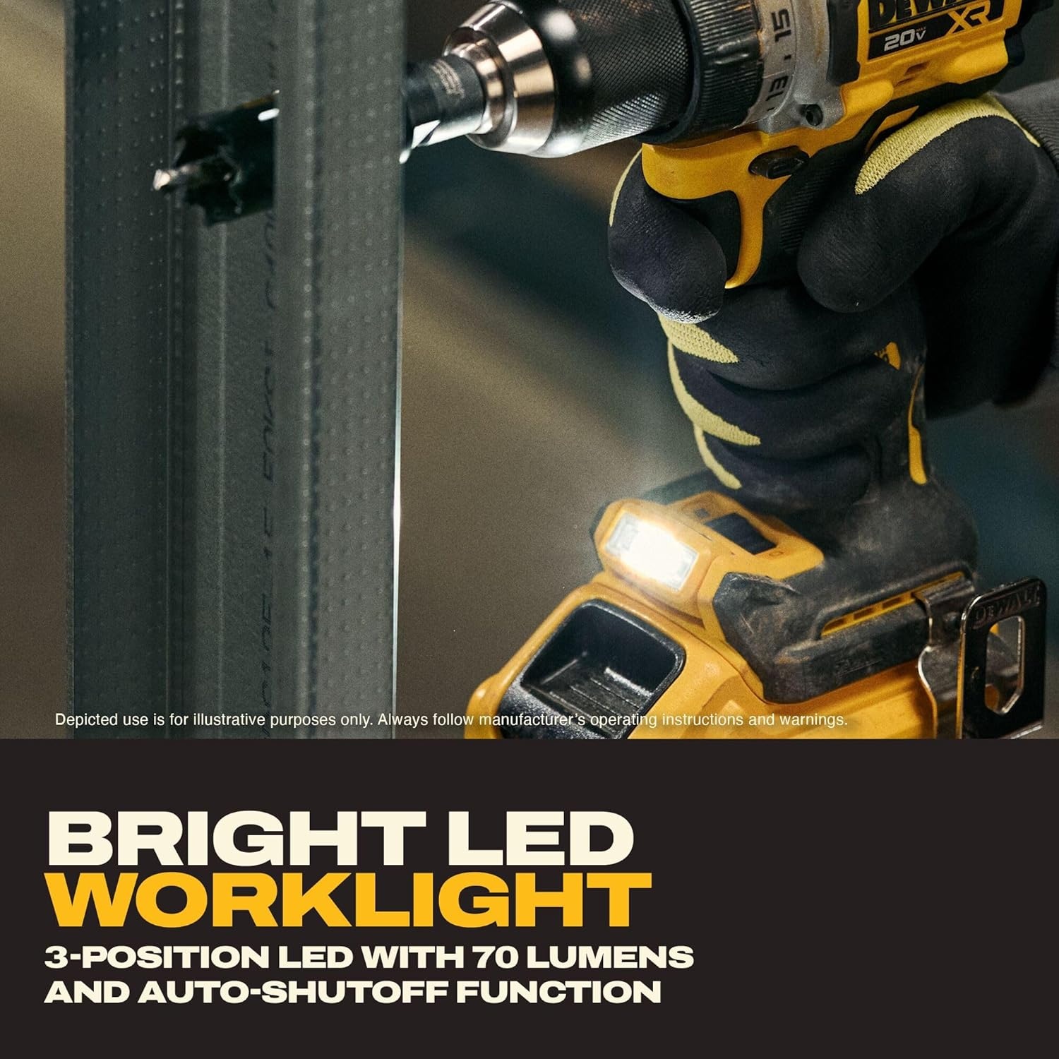imageDEWALT Drill Set 20V MAX XR 12 in Brushless Cordless Drill Driver Kit With 5AH POWERSTACK Battery and Charger LED Light Dual Speed DCD801H1